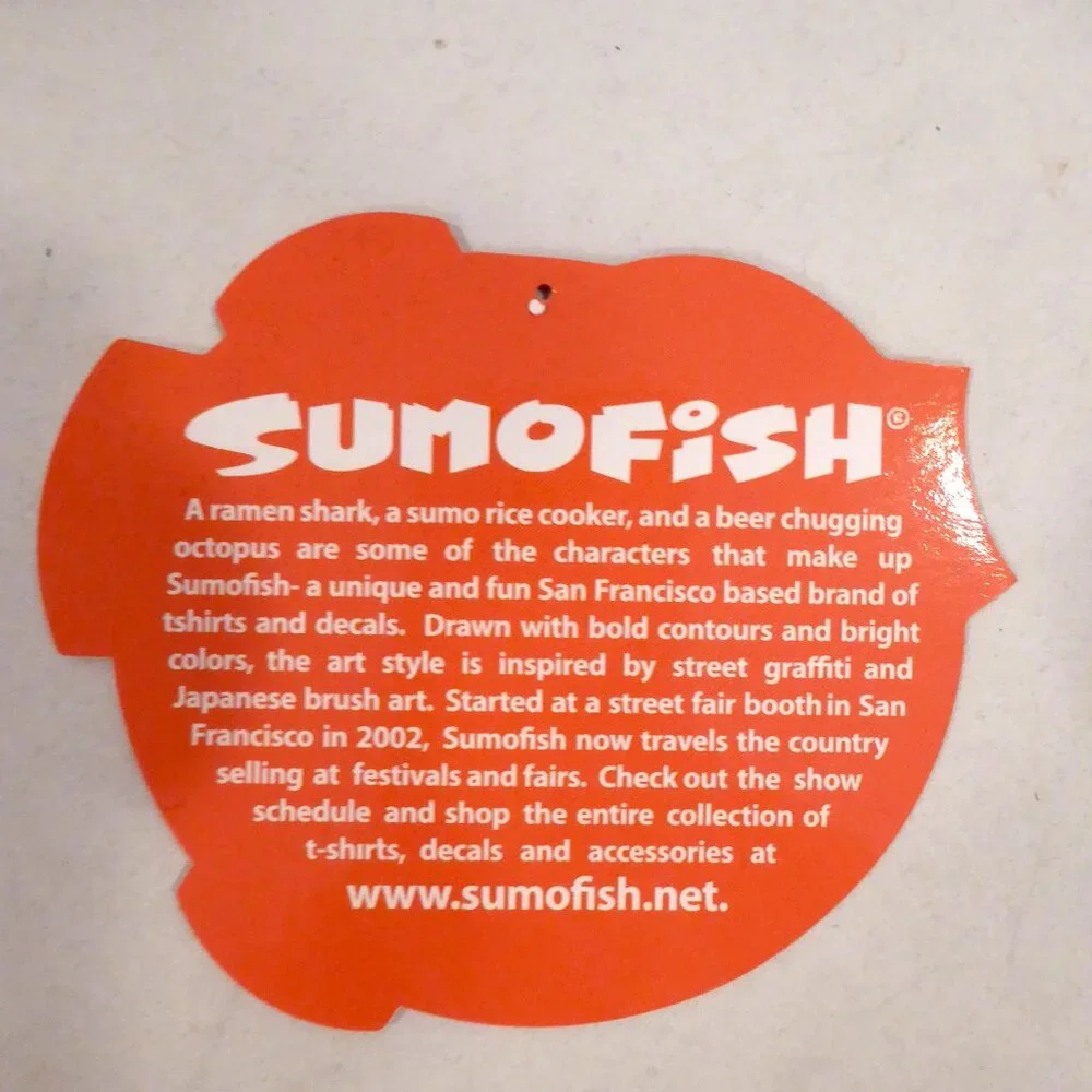 NEW SUMOFISH BRAND CLOTH FACE MASK CREAM SCREEN PRINT FISH ADULT SIZE